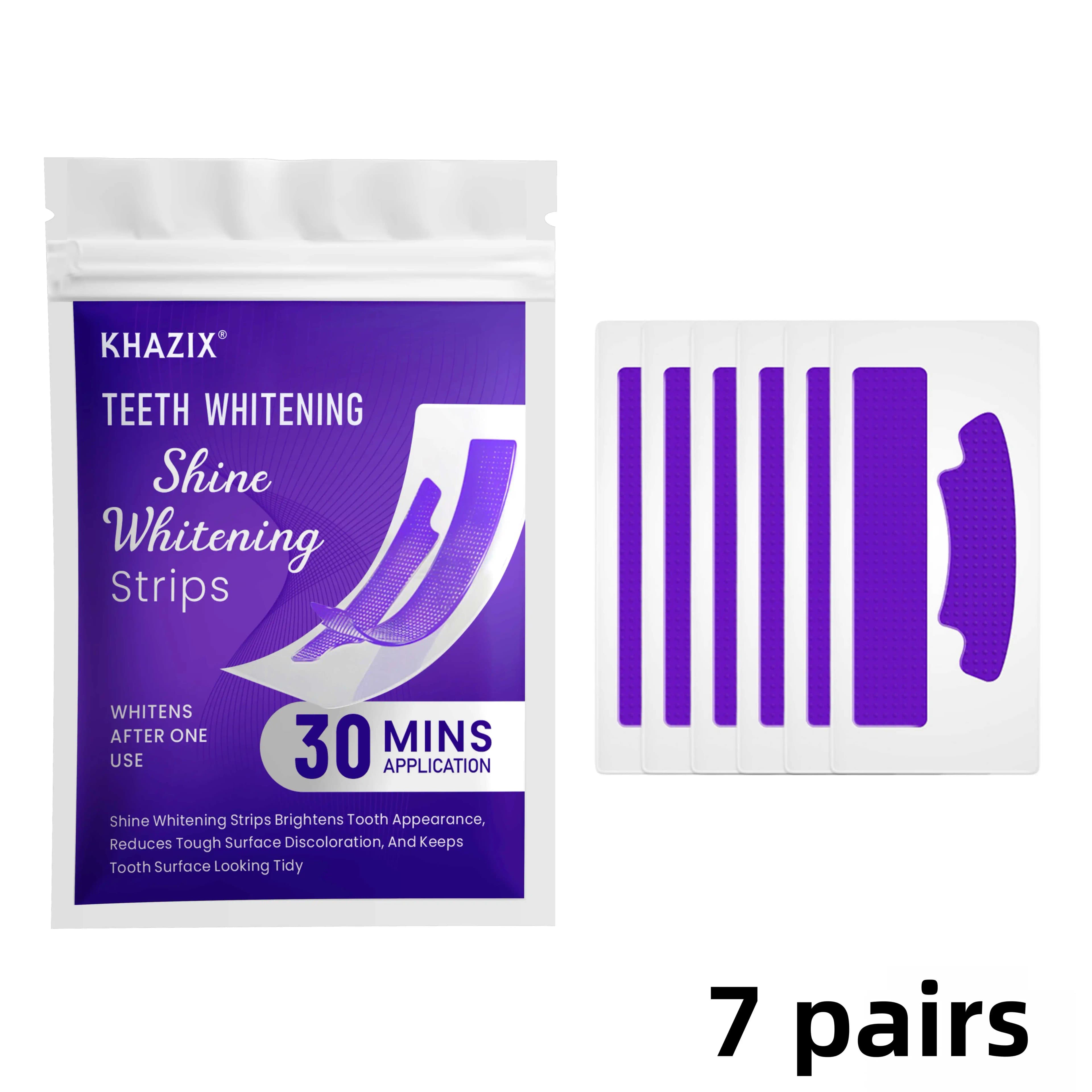 7pairs Teeth Whitening Strips, Purple Dental Care Patches, Easy-to-Carry Smile Brightening Strips for Adults