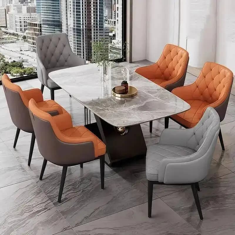 Sedie da pranzo con gambe in metallo, design moderno, sedie da pranzo di lusso in stile nordico per soggiorno, ergonomiche e confortevoli, arredamento per la casa