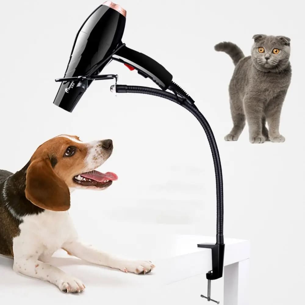 Practical Stainless Steel Clip-on Black Flexible Drying Fixing Frame Hair Dryer Stand Hair Dryer Holder Pet Accessories