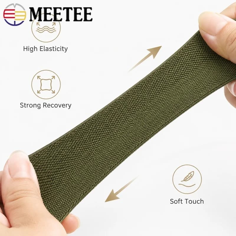 10Meters 25mm Nylon Elastic Band Wide Stretch Tape for Underwear Waistband Pants Cuffs Home Textile DIY Garment Sewing Projects