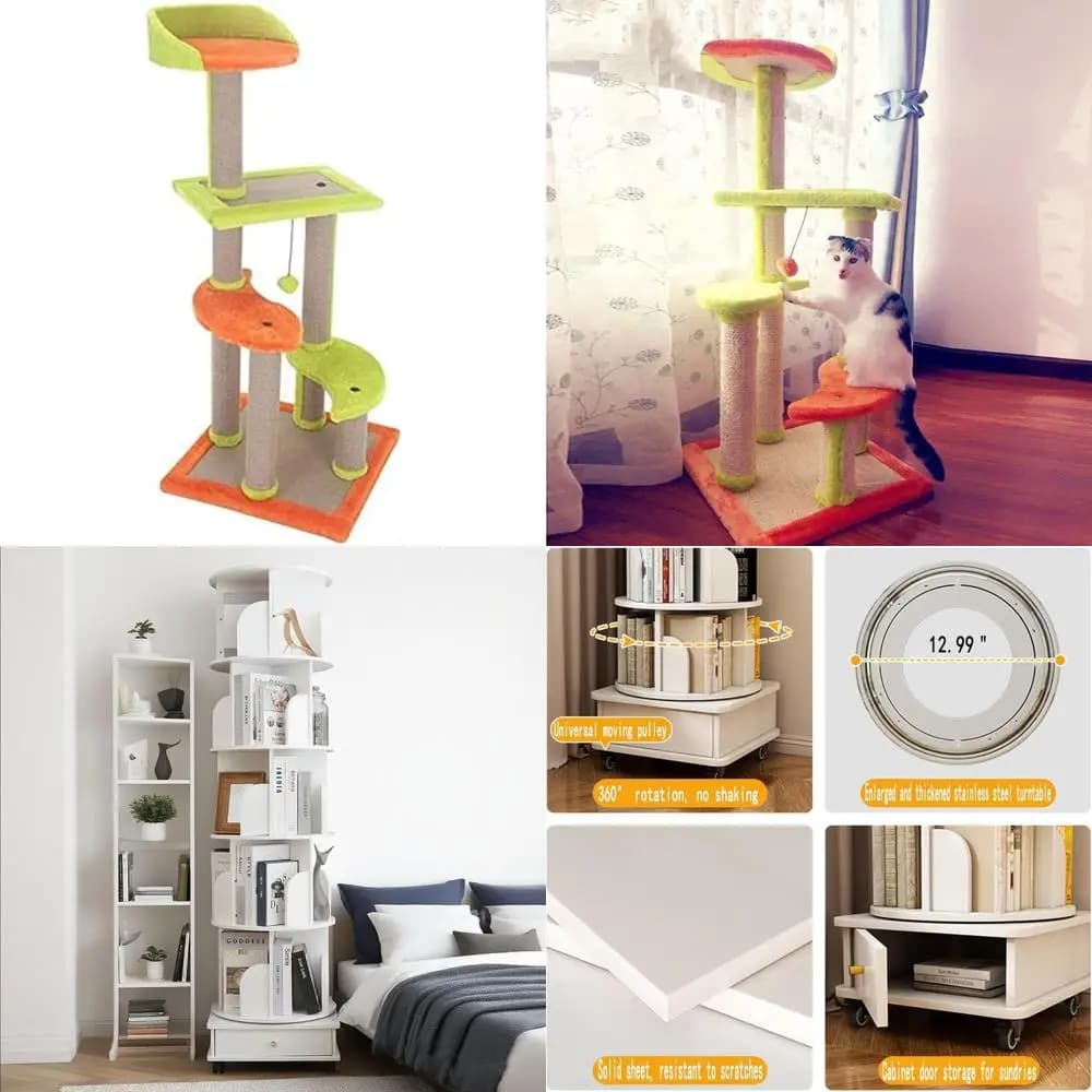 Struttura da arrampicata per gatti multistrato con tiragraffi e piattaforma da salto per giochi e esercizi indoor