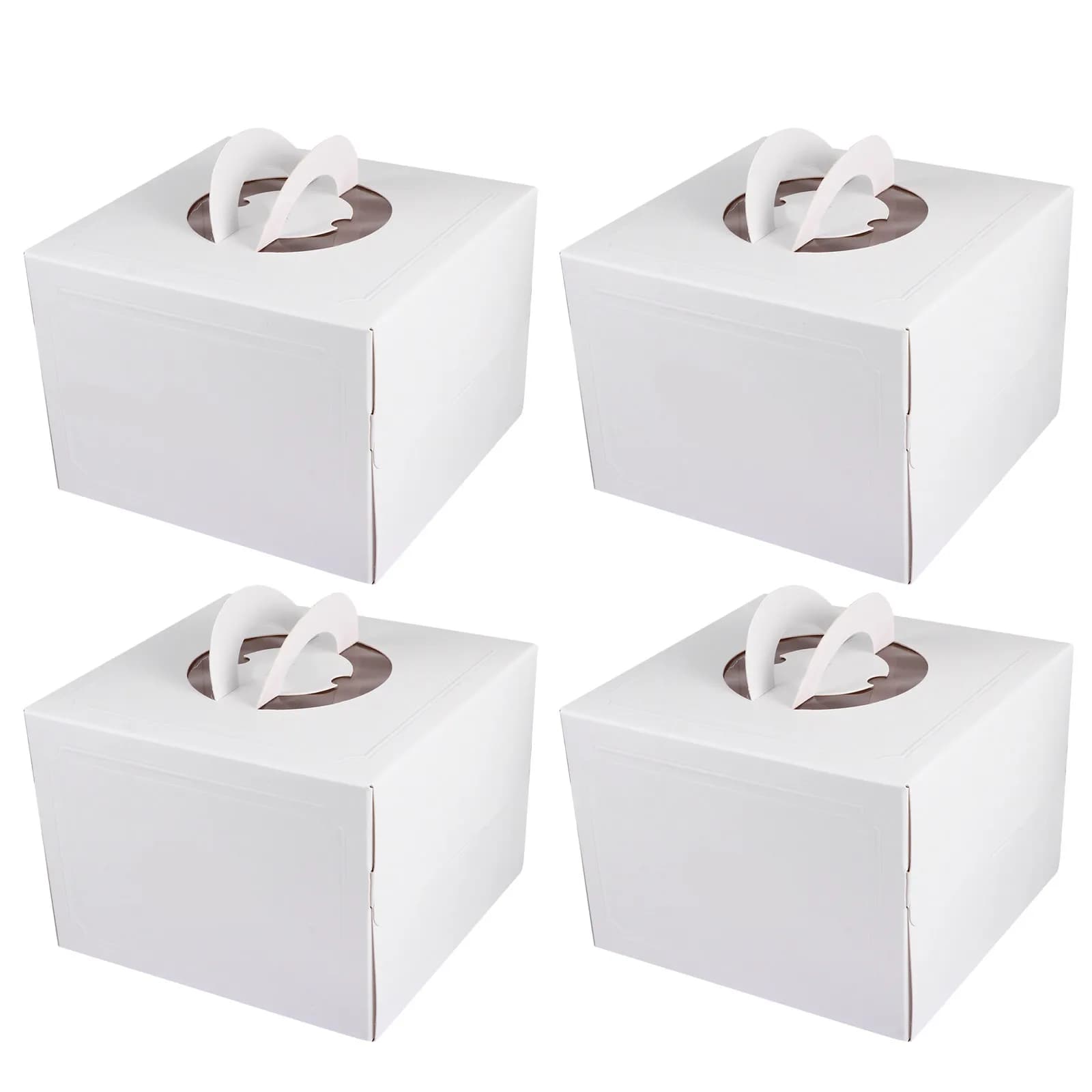 4Pcs Elegant Disposable Cake Carrier Boxes Cupcake Packing Box Portable Dessert Box for Wedding Baby Shower Party Bake Sale