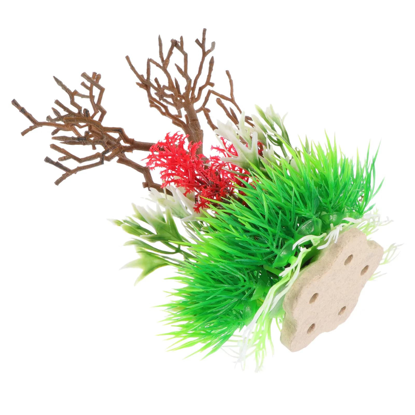 Pianta Acquatica Artificiale per Acquario, Decorazione Realistica in Resina Resistente, Ornamento Compatto e Sicuro per Acquari d'Acqua Dolce e Salata