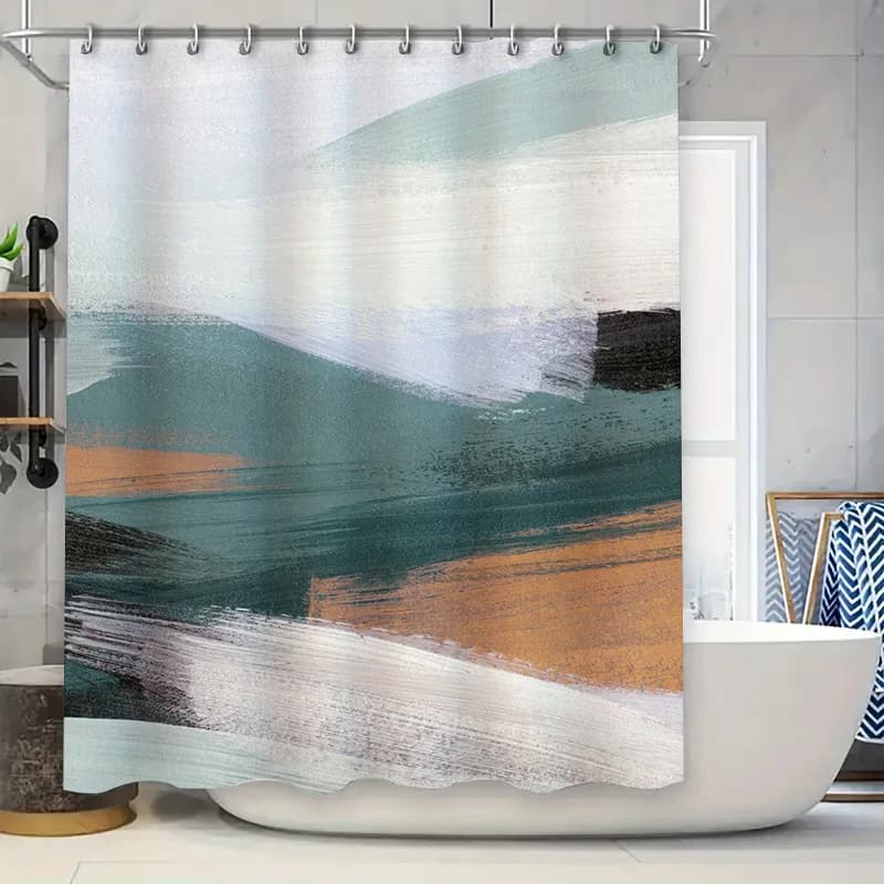 Tenda da doccia con fiori viola Collezione di decorazioni da bagno floreali bianche per la decorazione domestica Fodera da bagno impermeabile con ganci Set di
