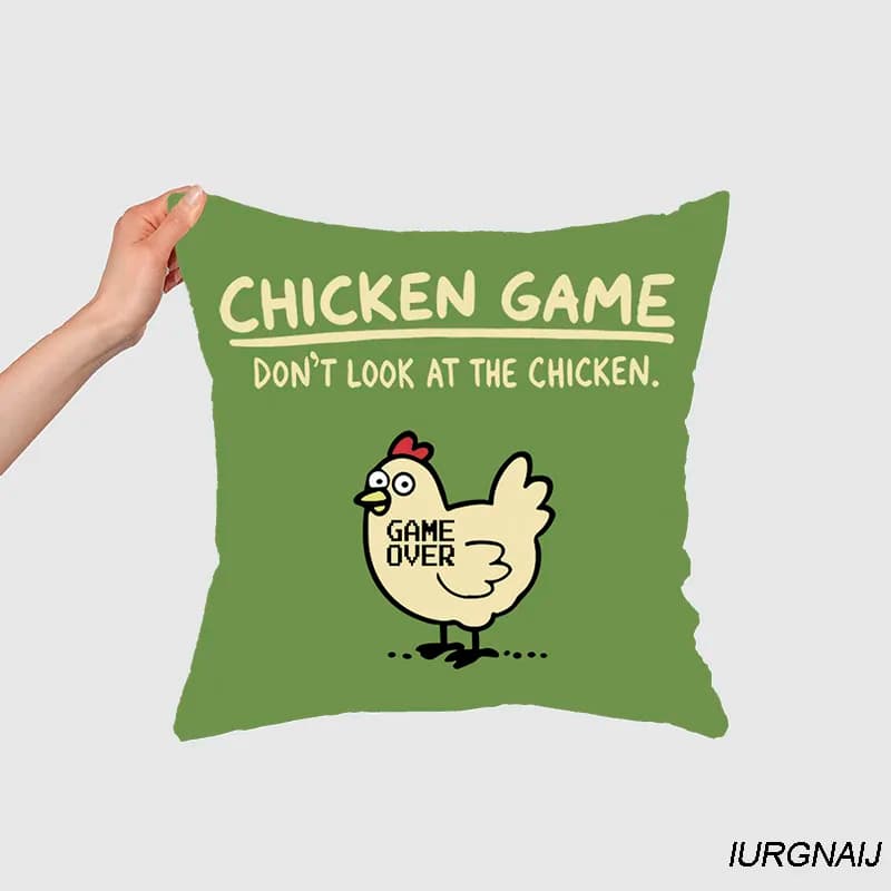 Chicken Game Don't Look At The Chicken Pillowcase Gift Sofa Car Super soft Cushions Square Pillowcase Chair Pillow Cove 135