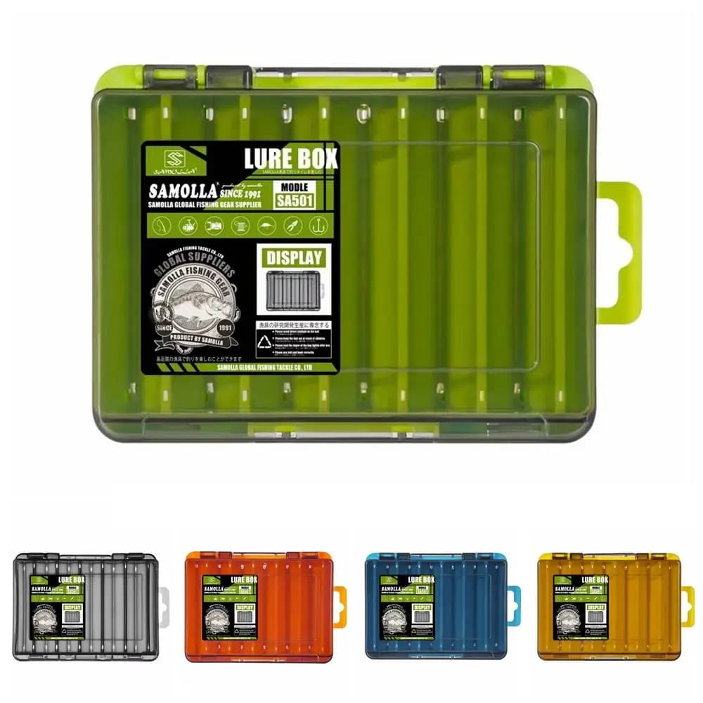 Plastic Fishing Tackle Box Fishing Tool Double Sided Fishing Gear Organiser 12 Compartments Fishing Accessories