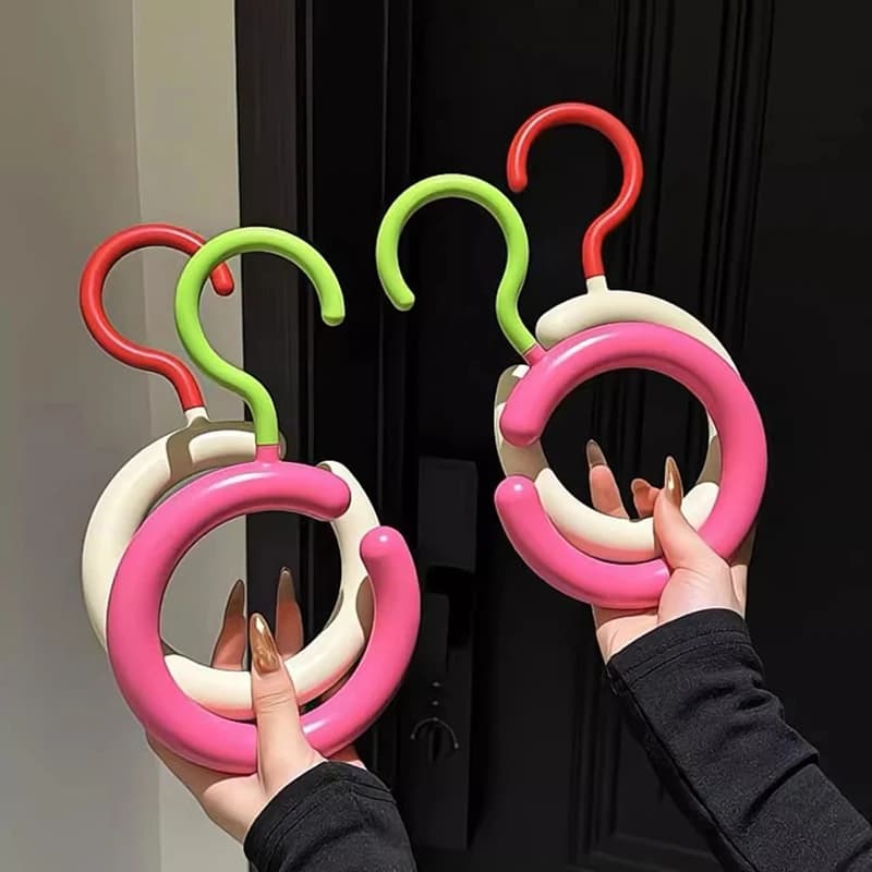 Clothes rack with hook for dopamine 1/5 pieces - Swivel organizer for bag for hat and scarf, non-perforated silk display