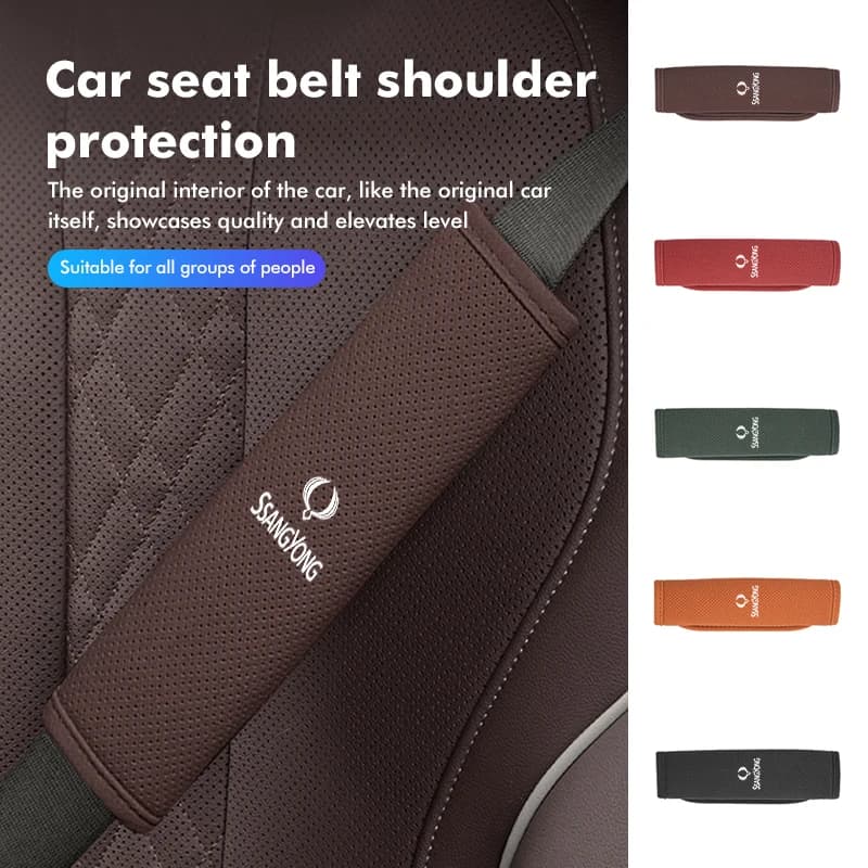 Car Styling Seat Belt Shoulder Cover Neck Protector Auto Interior Accessories For SsangYong Actyon Sport Korando Rexton Kyron