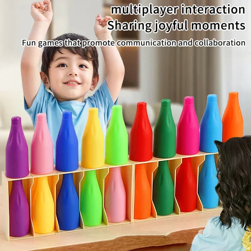 Bevande divertenti per bambini Giochi abbinati ai colori 10/20 bottiglie + base, puzzle interattivo per addestramento alla memoria per indovinare la prima infanzia