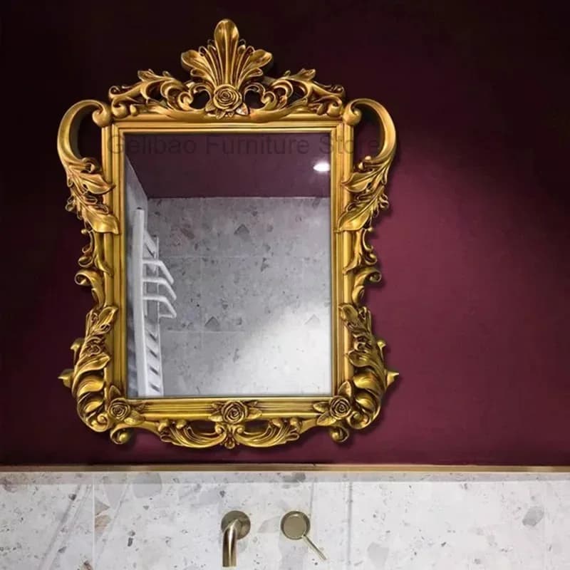 Grandi specchi decorativi per trucco dorato Bagno Specchi decorativi irregolari antichi Camera da letto Espejos Decorativos Decorazione da parete