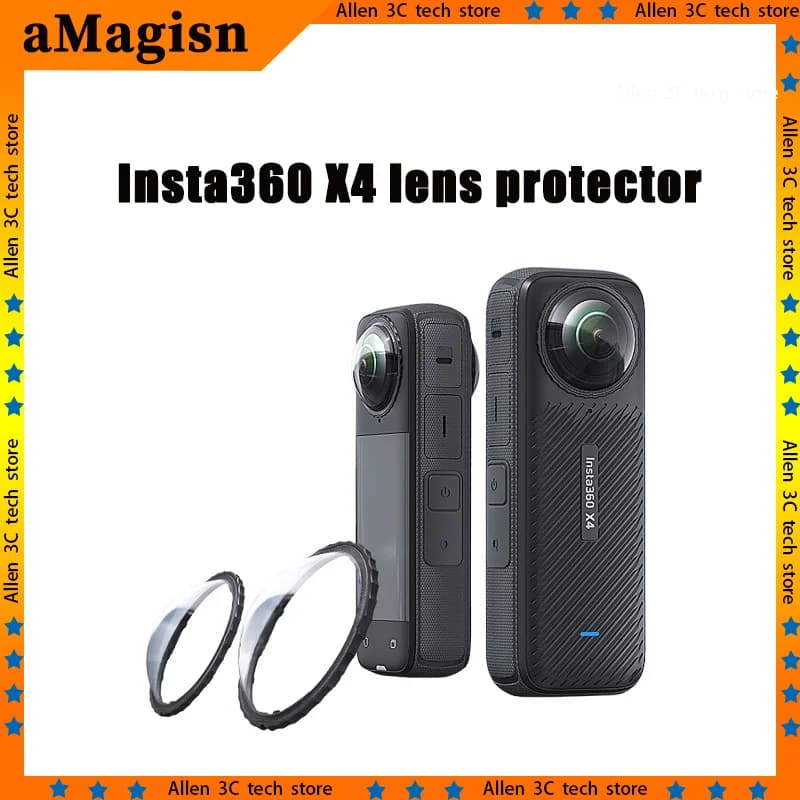For Amagisn Insta360 X4 Lens Protective Cover Panoramic Action Camera Hd Anti Scratch Anti Collision Clear Lens Accessory
