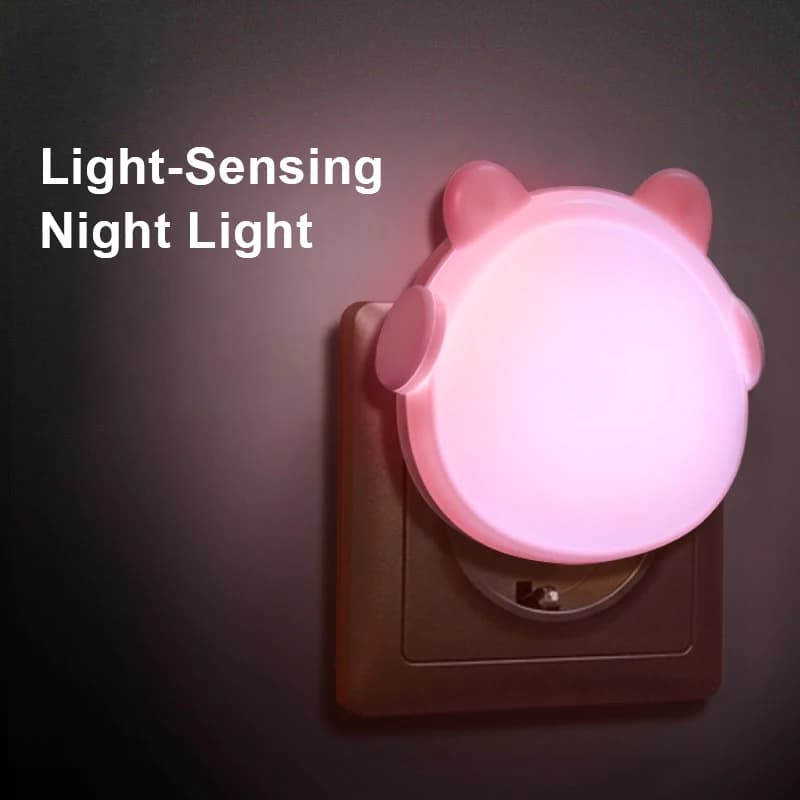Luce Notturna a Forma di Orso con Sensore, Lampada LED Intelligente Dimmerabile da Parete, Accensione/Spegnimento Automatico con Induzione Luminosa