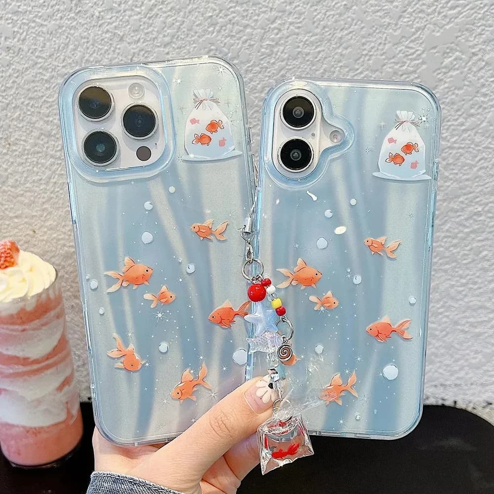 Cover per Telefono con Design Estetico Pesce Rosso per Xiaomi Redmi 15 15C 14C 13 13C 12 A3 A2 A1 10 10C 9 9A 9C 8 K60 K40 Plus Ultra 4G 5G
