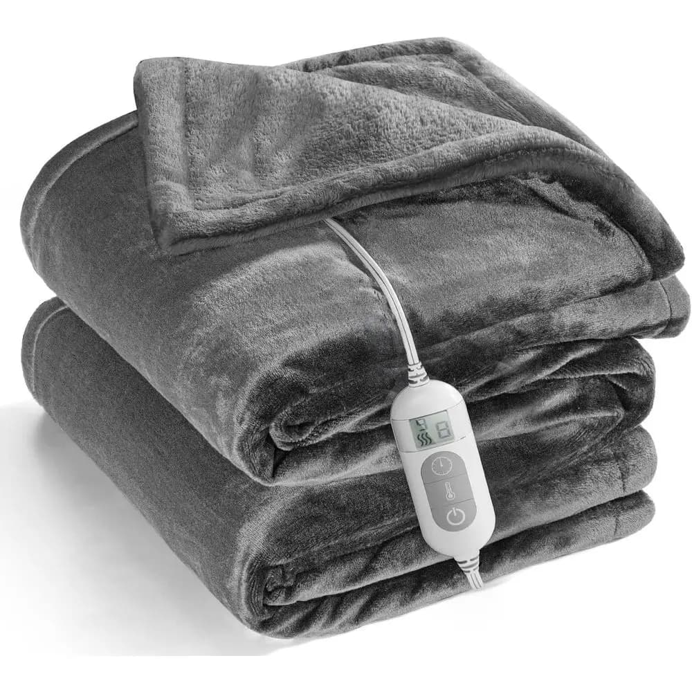 Coperta Riscaldante con Timer 1-9 Ore, Spegnimento Automatico e 8 Livelli di Calore, Coperta Elettrica Certificata ETL, Lavabile in Lavatrice