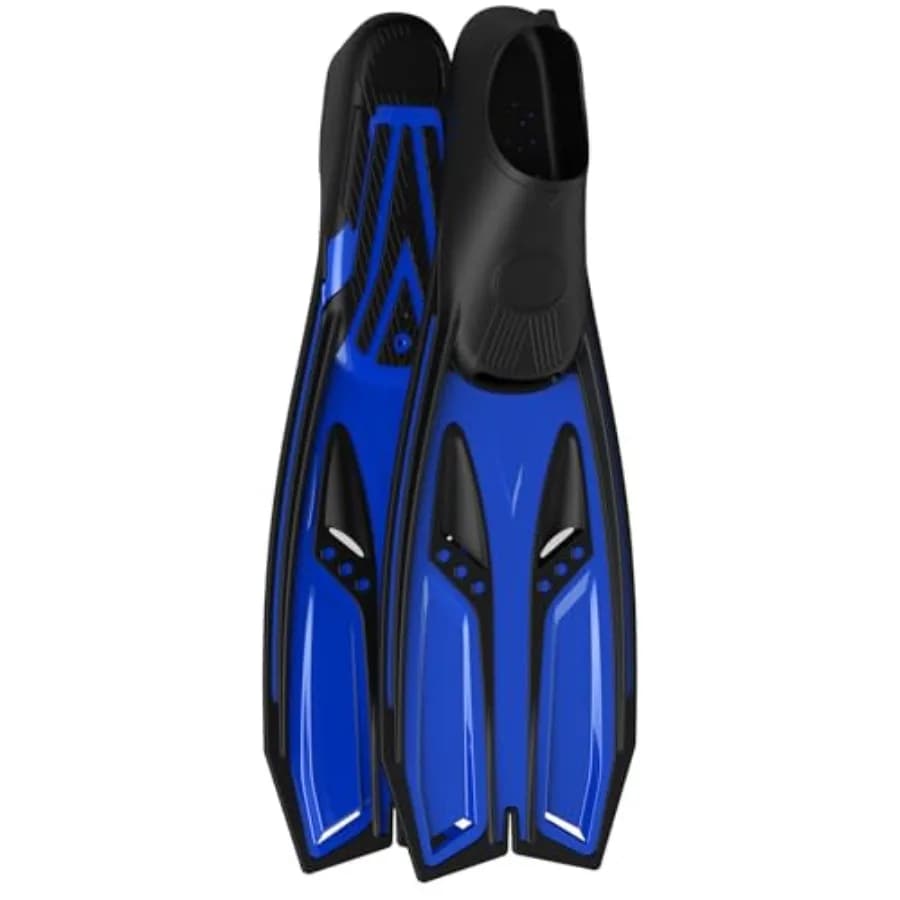 Pinne da snorkeling con calzamano intero, lama lunga e resistente, attrezzatura professionale per snorkeling, immersioni, apnea, nere, leggere