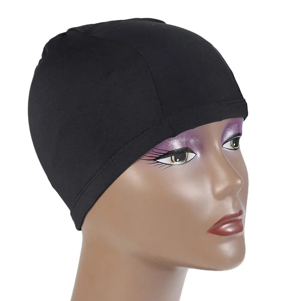 6 pieces of waterproof elastic polyester bath hats, pure color, unisex, light, wear-resistant, reusable for swimming