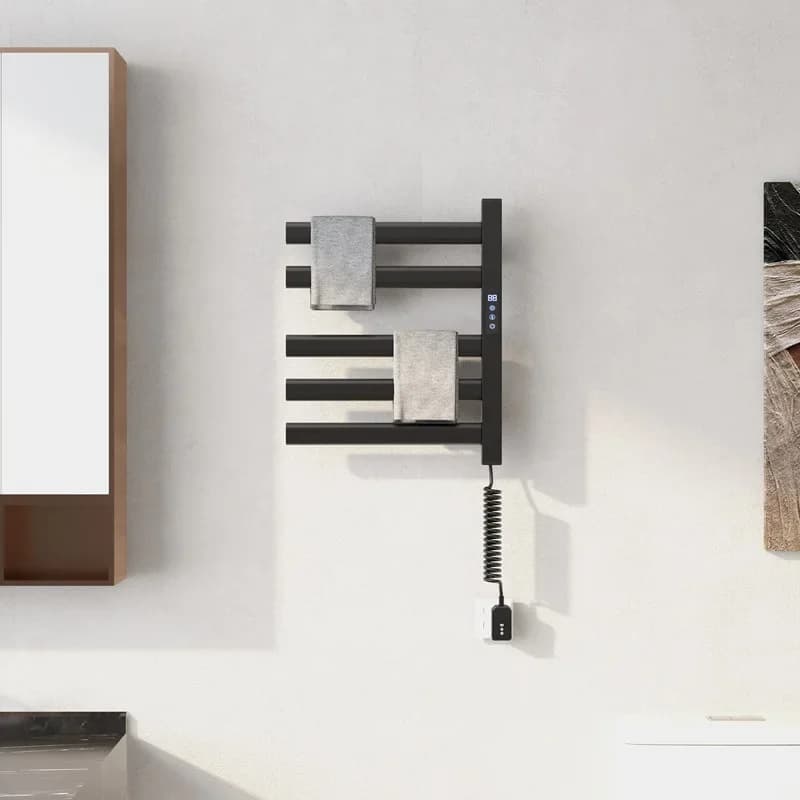 Electric towel pole aluminum alloy towel rack household bathroom intelligent heating constant temperature storage rack towel bar