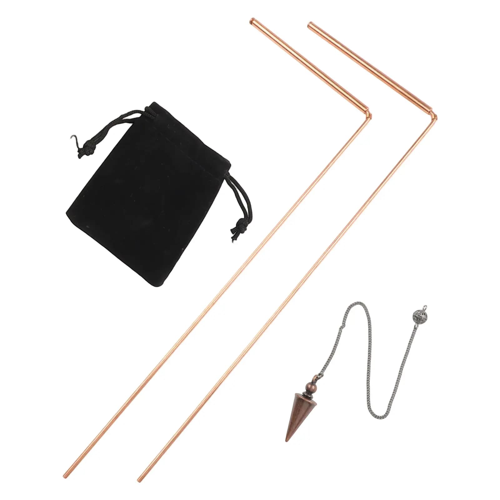 2 pz 99,9% Rame Dowsing Rod Psychico E Divinazione Kit Pendolo In Rame Portatile Drago Ricerca Strumento Staccabile