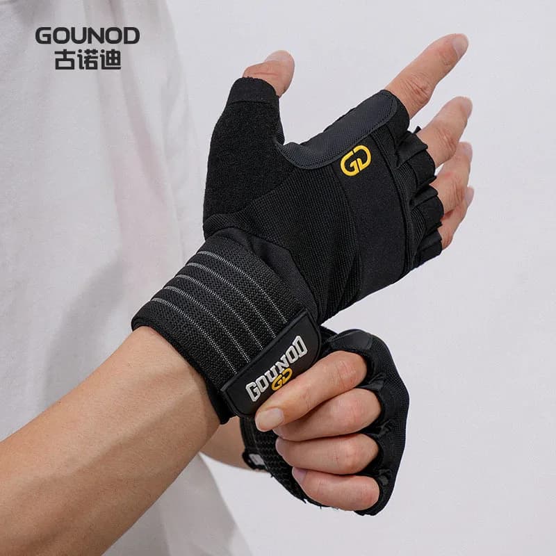 Weightlifting Fitness Gloves Built-in Wristband Support Breathable Non Slip Palm Grip for Powerlifting Bodybuilding Gym Training