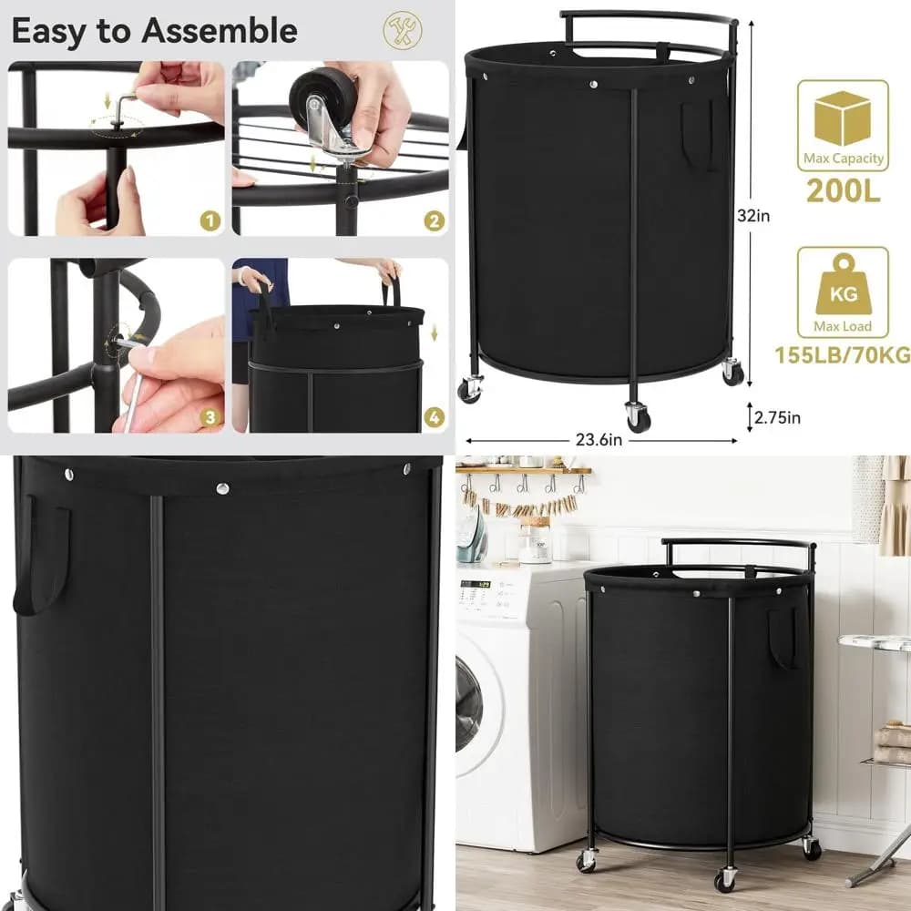 Double section whiteboard with wheels, removable bag and steel structure: ideal for laundry and bedrooms in Bl