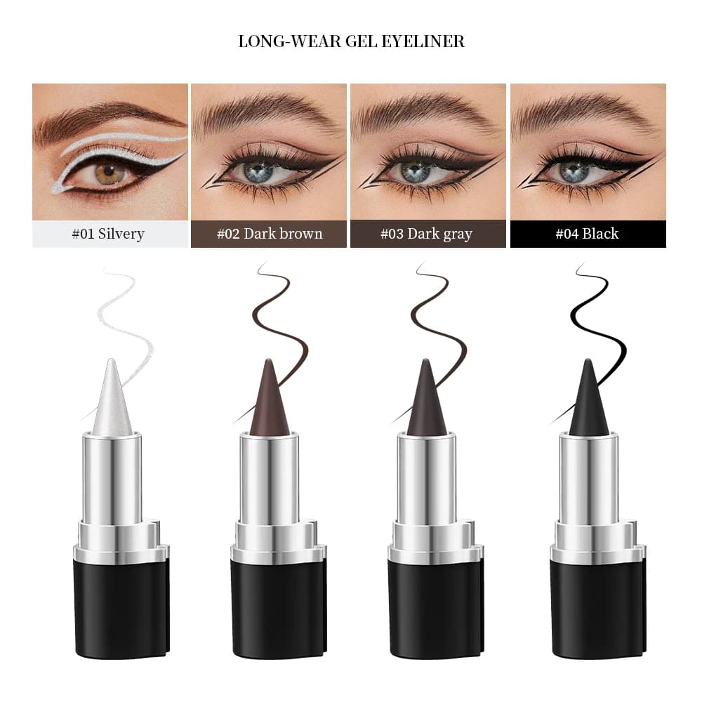 Eyeliner Creamy Texture Long-lasting eyeliner pen waterproof black matt silver brown makeup for women's cosmetics