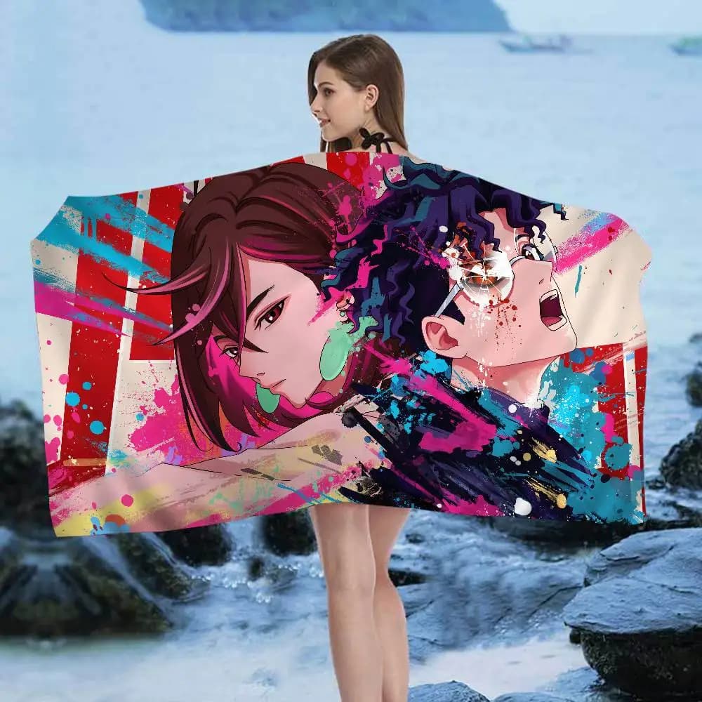 DAN DA DAN Asciugamano da Spiaggia Anime Morbido e Assorbente, Regalo per Bambini, Ideale per Viaggi, Campeggio e Palestra