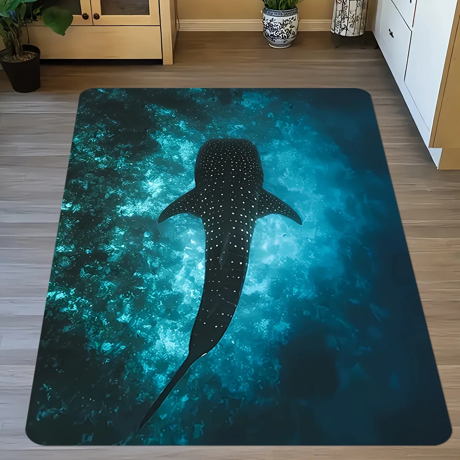 Tappetino Ocean Whale Shark 1 pezzo – Design con animali marini, tappetino realistico con animali marini per interni, per decorazioni domestiche e studio