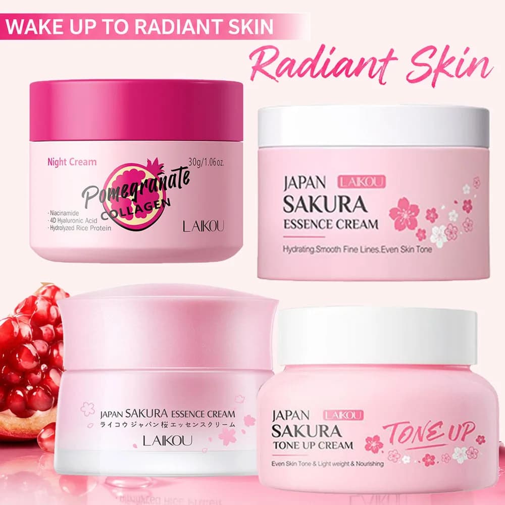 LAIKOU Sakura Pomegranate Face Cream Retinol Night Cream Moisturizing Brightening Hydration, Firmnes Facial Skin Care