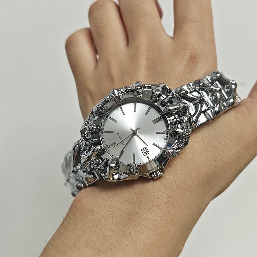 Creative 3D Dragon Y2K Claw Men Watch Alabaster Gothic Quartz Watch Stainless Steel Band Reloj Relogio Masculino 2026 Ins Watch