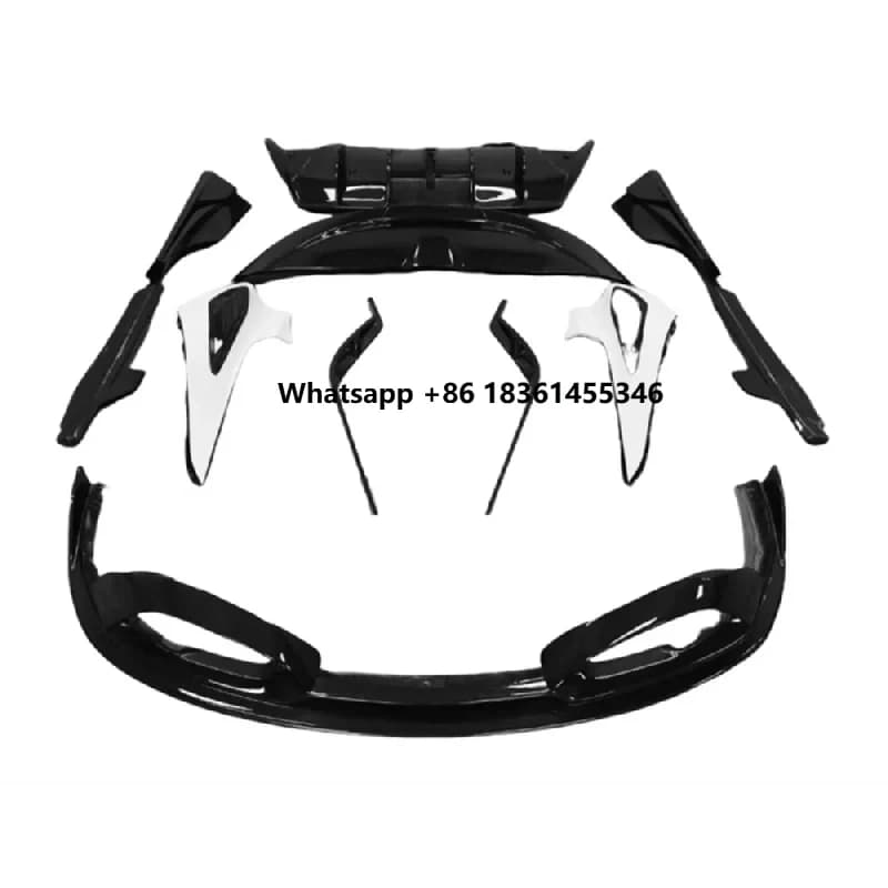 Premium Car Accessories Hot Selling Carbon Fiber Style Front Lip Side Skirt Diffuser Rear Spoiler Body Kit Durable