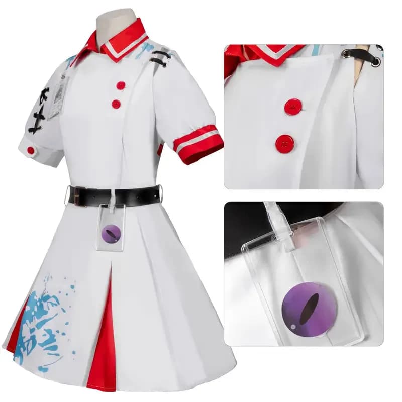 ABC123Game Heather Cosplay Costumes White Nurse Suit French Maid Women's Dresses Eggy Party Role-playingx;3,f'6,h.7;j