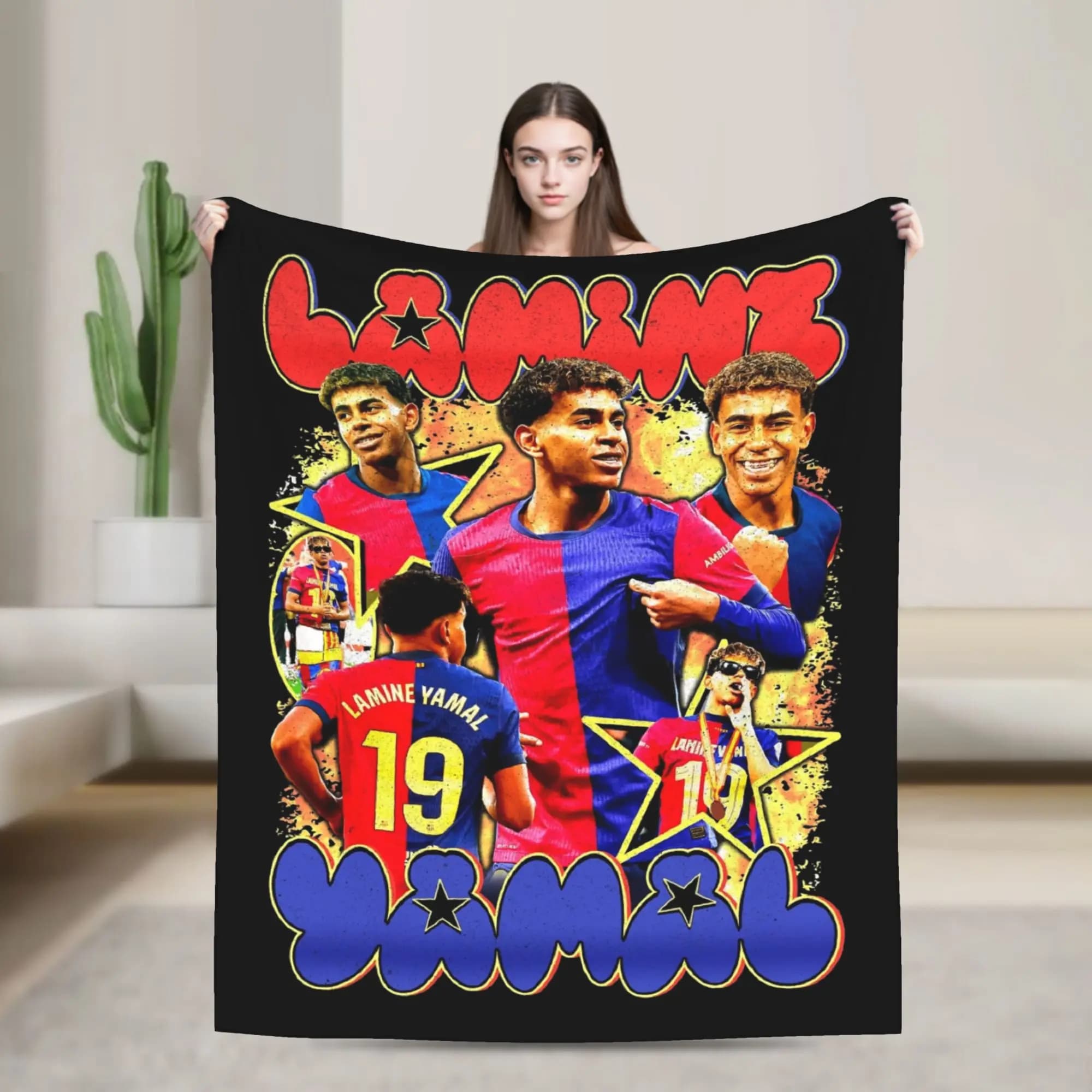 Lamine Y-Yamal Blanket Flannel Summer Winter Football Soccer Multifunction Super Warm Throw Blanket for Sofa Bedroom Bedspread