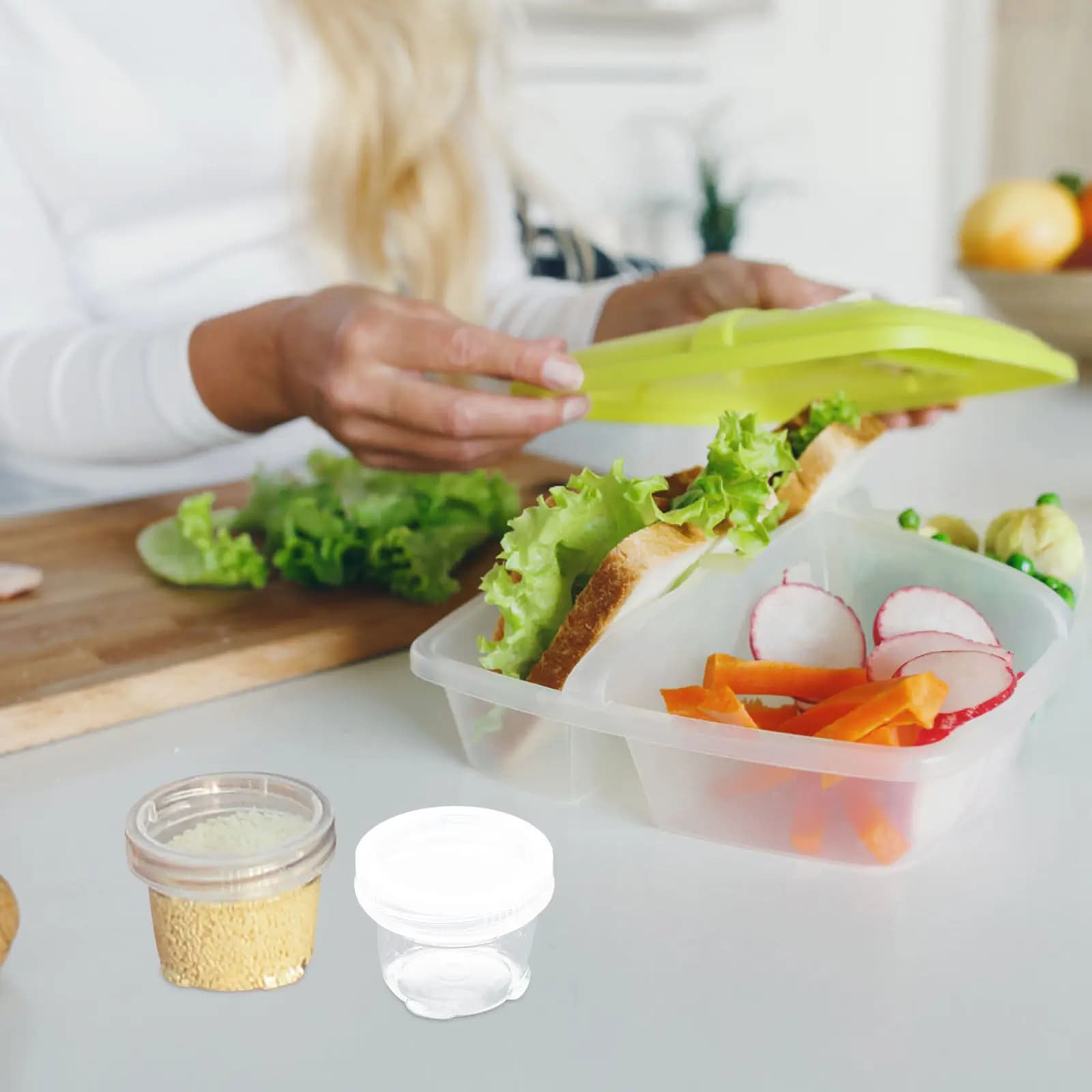 Set di 1 Contenitore per Spezie in Plastica Trasparente per Alimenti, Barattoli Piccoli per Spezie con Dosatore per Conservazione in Cucina