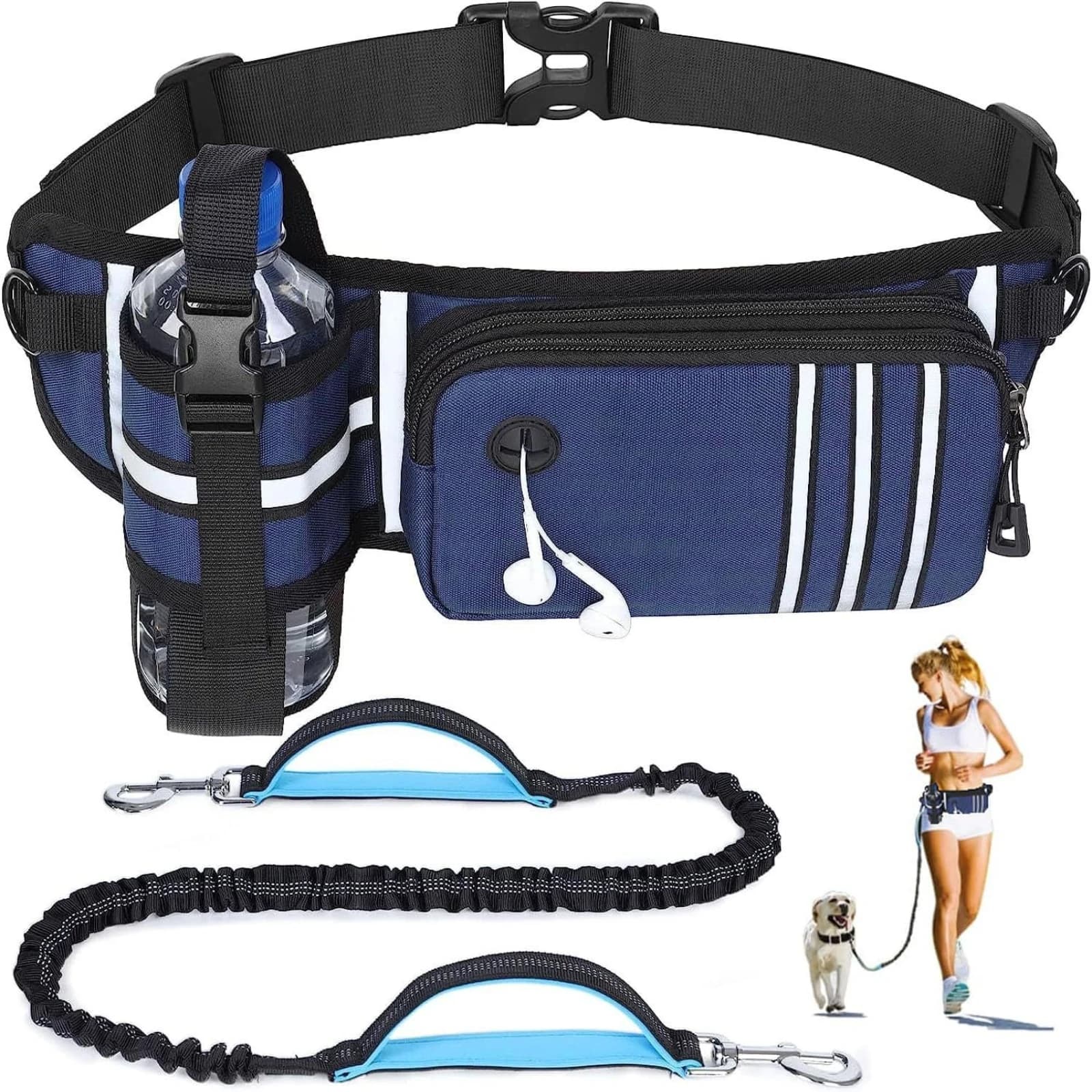 Guinzaglio per cani a mani libere con bollitore Marsupio Corda riflettente per cani gatto cane corsa fitness marsupio mobile per passeggiate escursioni