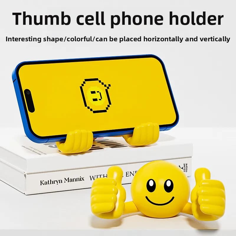 Supporto per tablet per telefono con pollice rotante smiley per decorazioni da tavolo per cartoni animati Supporto per telefono pigro in plastica creativa