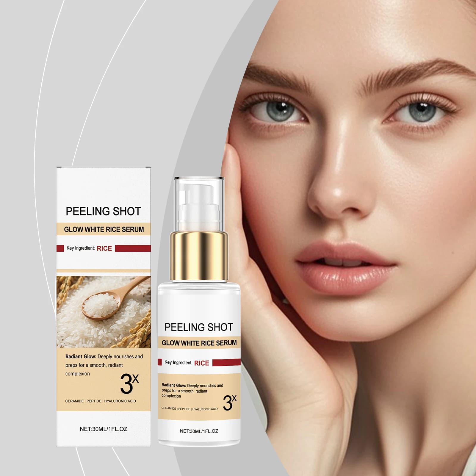 Peel Shot Glow Rice serum Soft exfoliating Face Removal of dead skin Smoothing Skin Care Products Siero foaming with nicotinamide