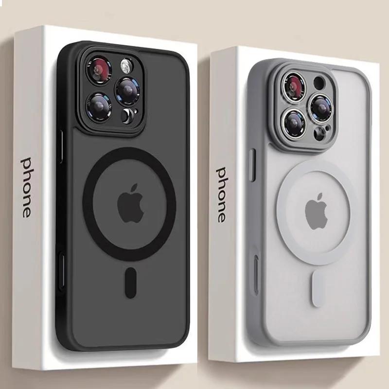 Protective Housing for MagSafe Wireless Magnetic Charging for iPhone 11 12 13 14 15 16 Pro Max Plus, Cover Rigida Antiurto