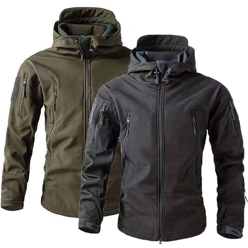 Uomo Autunno Inverno Caldo Softshell Cappuccio in pile Giacche cargo Campeggio Escursionismo Arrampicata Caccia Pesca Outdoor Antivento M-5XL