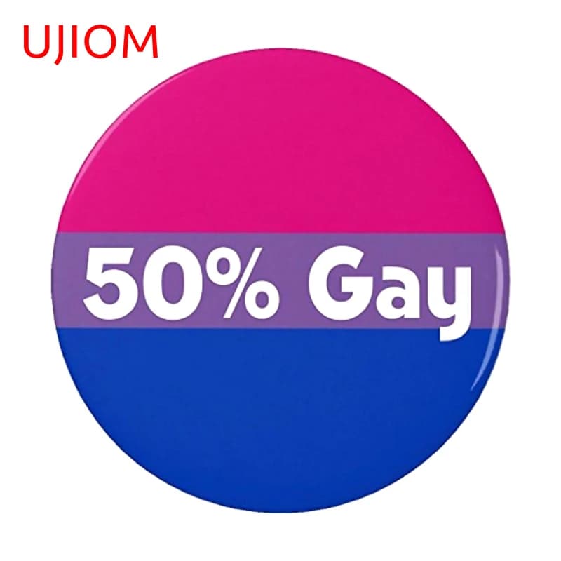 UJIOM 50% Gay Bisexual Flag Magnet Lgbt Bi Wall Sticker Eye Catching Creative Home Vinly Decal Edgy Chic Murals Decoration