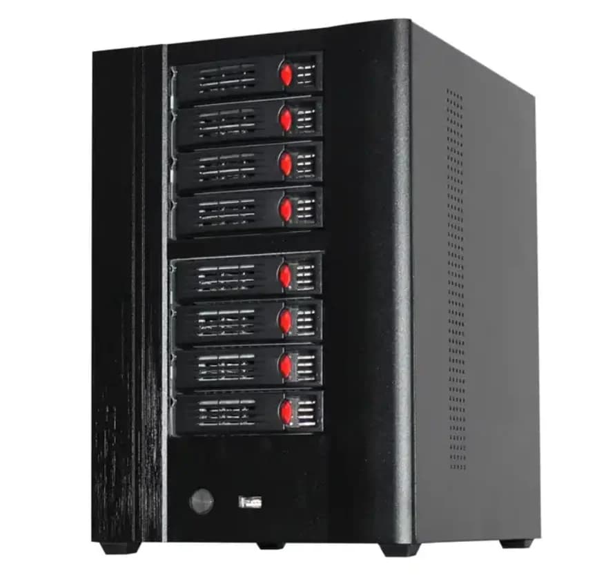 8 Bay Hot Swap NAS Server Case with 3.5\" HDD Micro ATX Rack for Network Storage Chassis with Fan in Stock