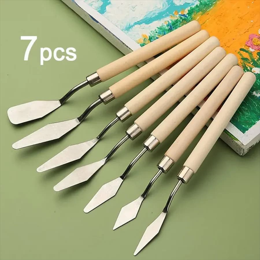Set di 7/14 Coltelli per Pittura a Olio in Acciaio Inossidabile, Spatole per Artisti, Coltelli per Miscelazione, Raschietti, Strumenti per Arte