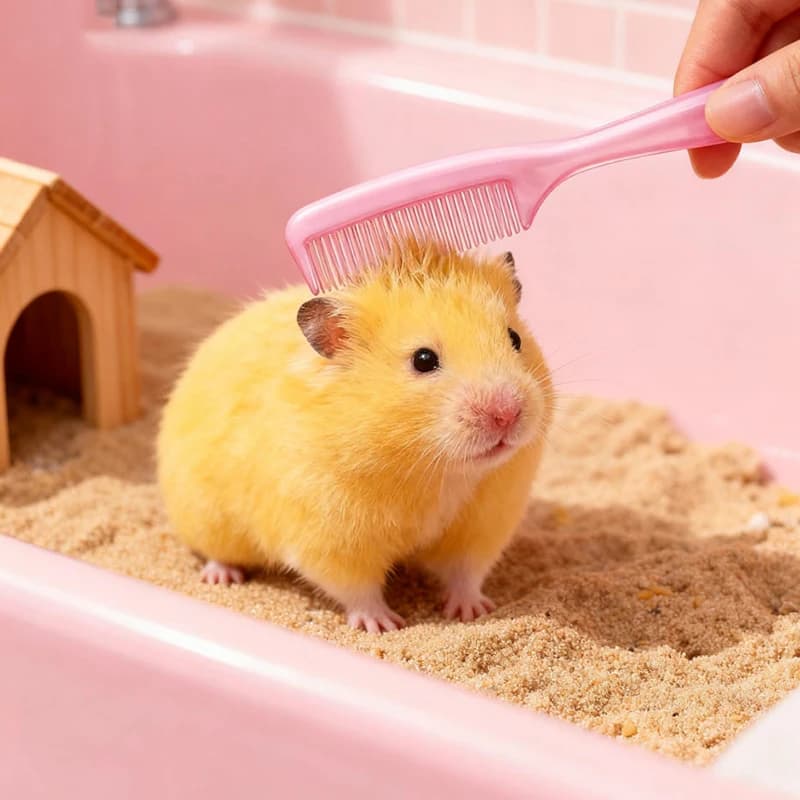 Small Pet Grooming Brush Hamster Mini Comb Golden Bear Flower Branch Mouse Rabbit Comb Brush Floating Hair Cleaning Products