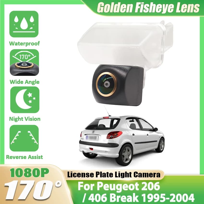 Telecamera posteriore HD 1080P per Peugeot 206 3/5 porte hatchback/206 CC/206 SW/206 SD 406 Break 1995-2004 Monitor di retromarcia per auto