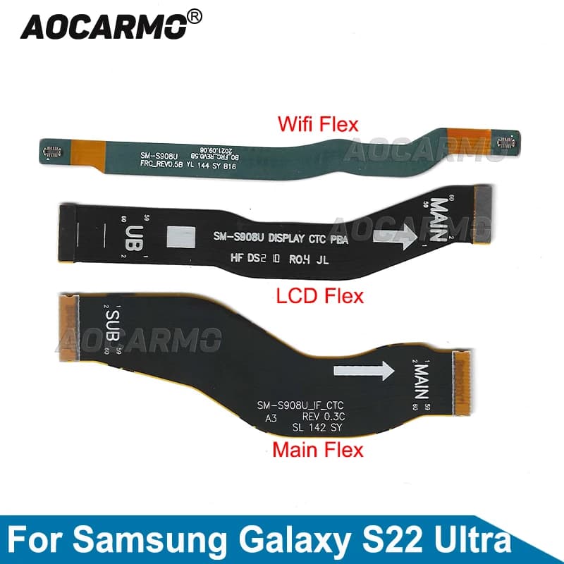Aocarmo per Samsung Galaxy S22 Ultra S22U SM-S908U Cavo Flessibile di Ricambio per Connessione Segnale WIFI e Scheda Madre LCD