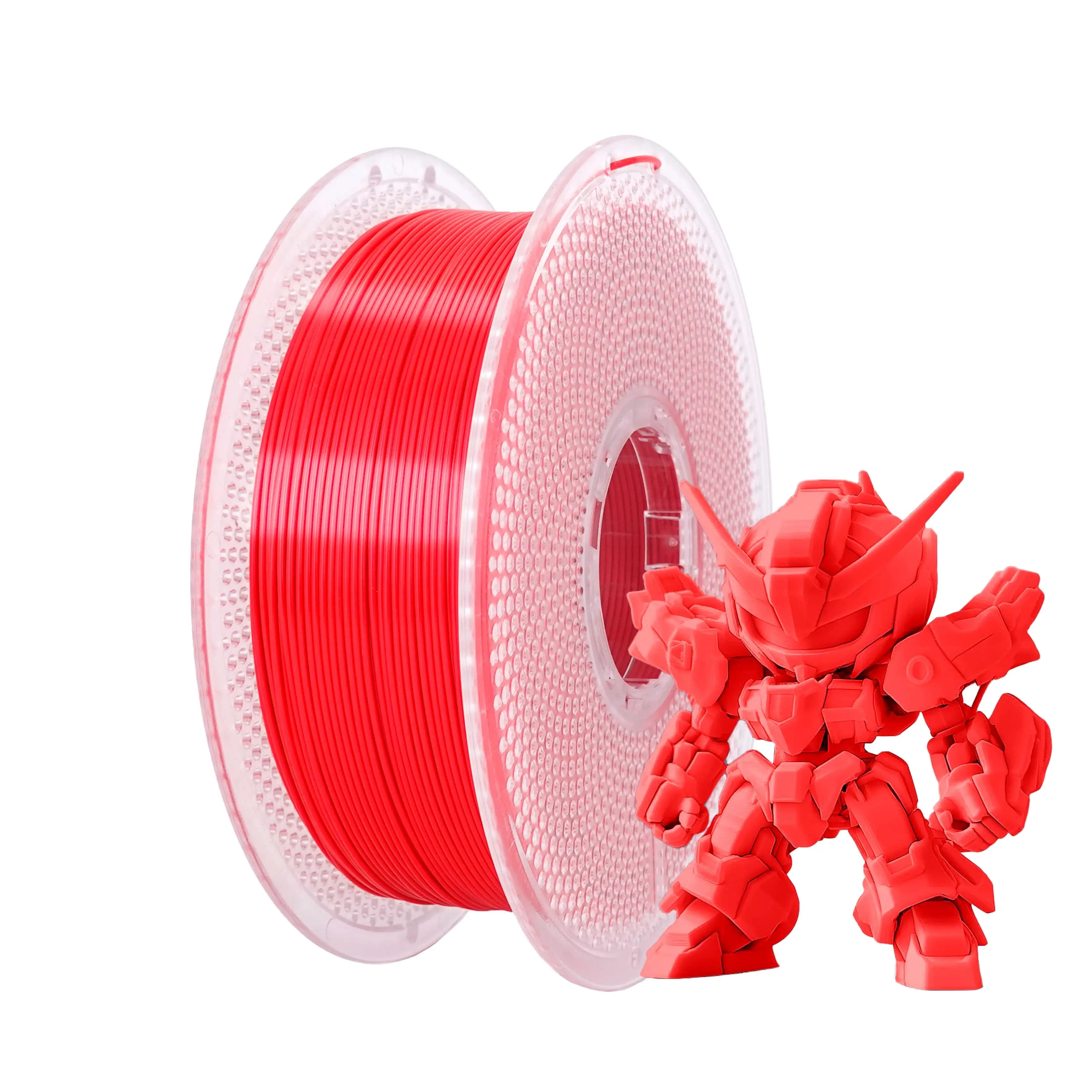 Filamento PLA Seta 1.75mm Rosso 1KG, Filamento per Stampante 3D Effetto Metallo Lucido, Precisione Dimensionale +/-0.03mm, Bobina da 1kg (2.2lbs), Compatibile con