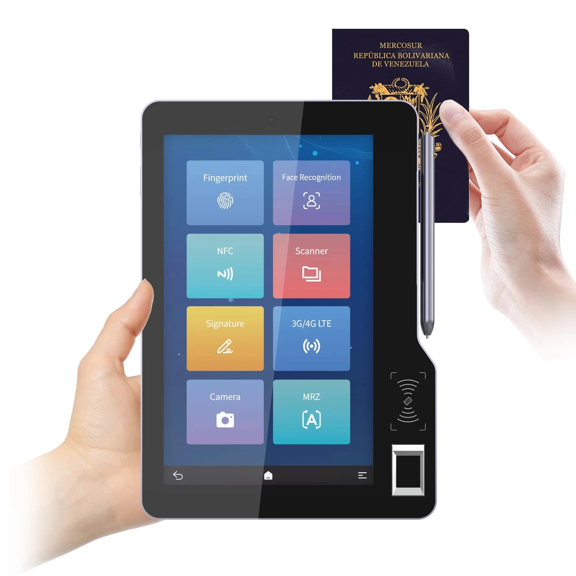 Android Pad Tavoletta Android Tavoletta grafica Dispositivo biometrico con scanner RFID NFC per impronte digitali Stilo senza batteria