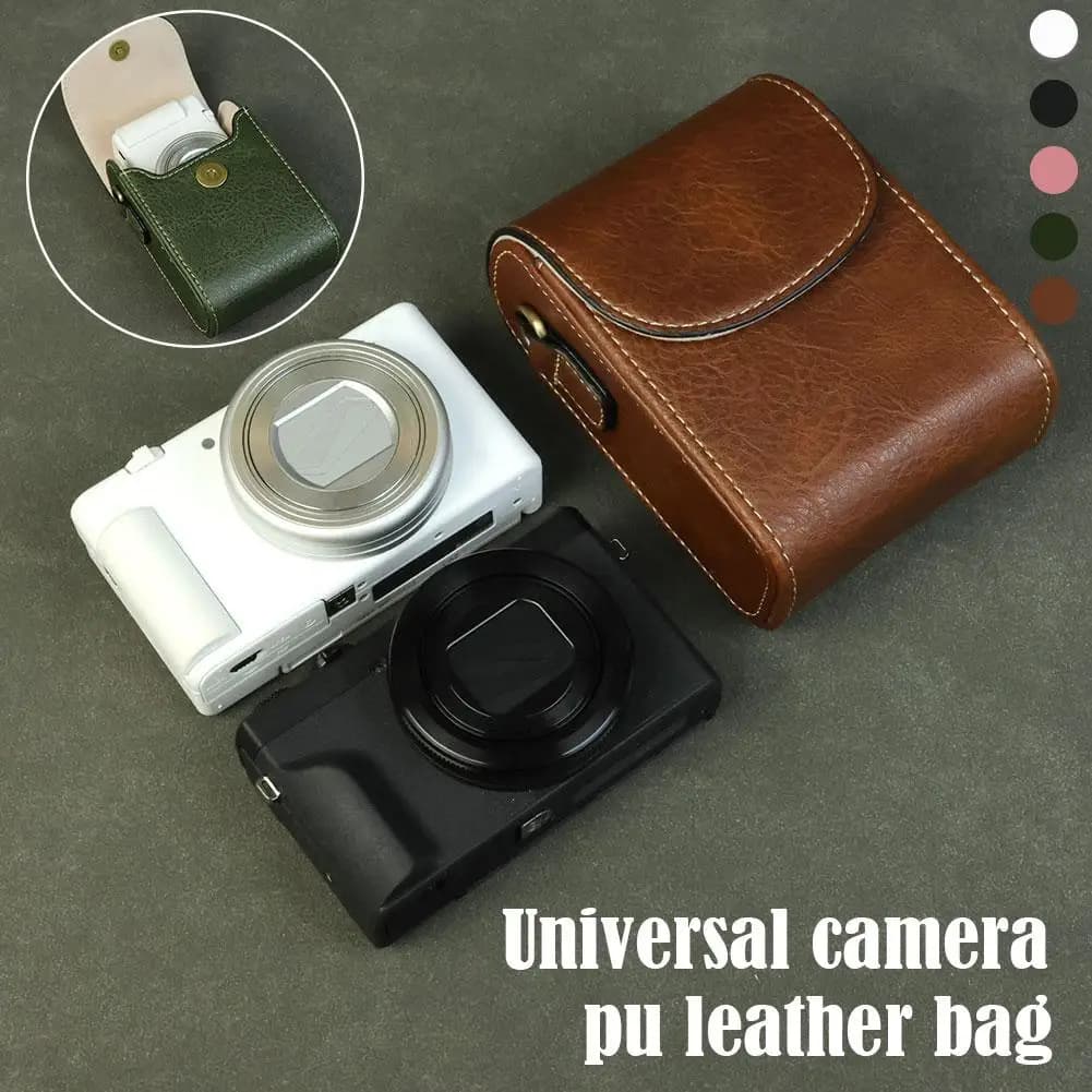 Custodia per fotocamera in pelle PU Fotocamera universale Borsa protettiva piccola vintage Borsa per fotocamera a tracolla da viaggio impermeabile