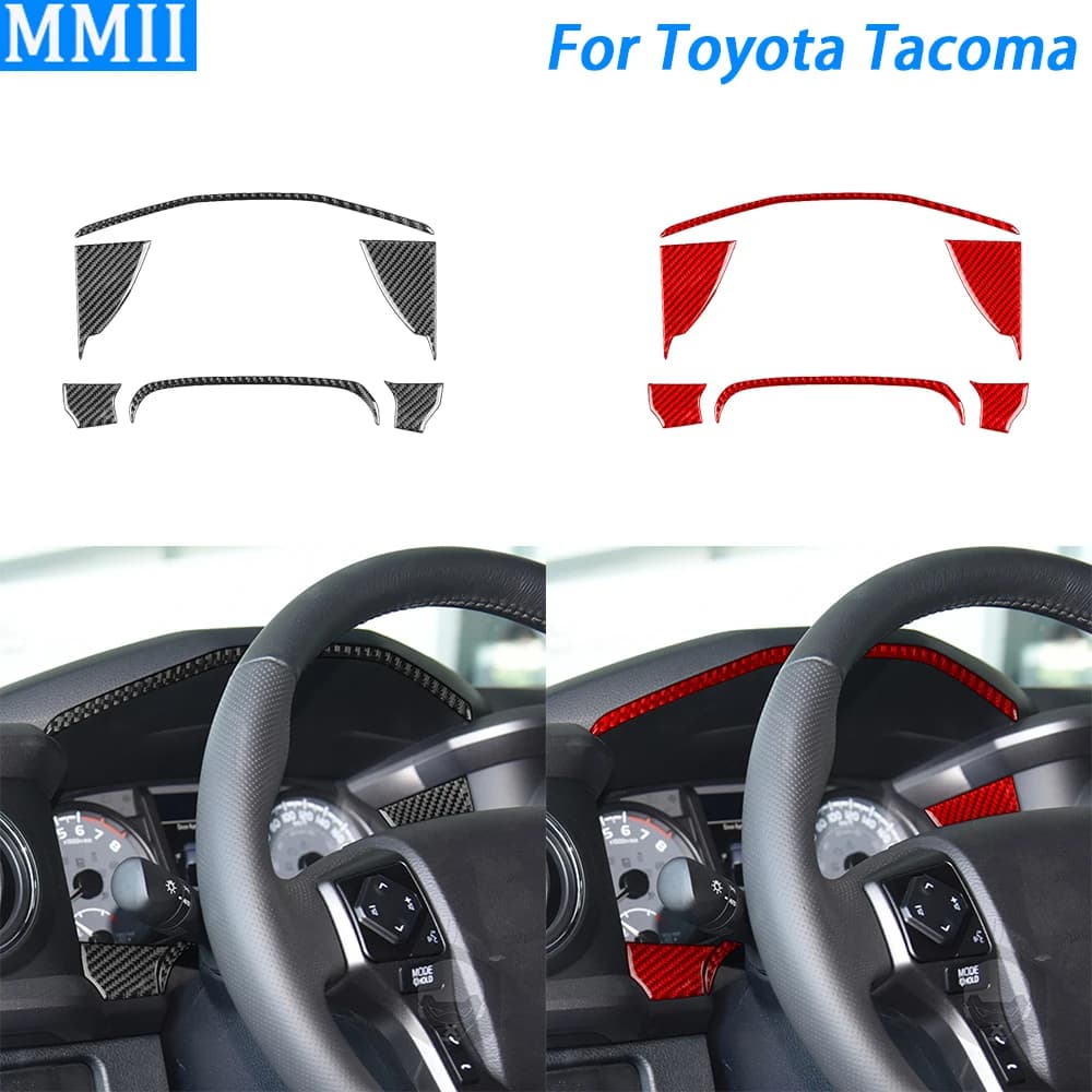 Per Toyota Tacoma 2016-2021 Cruscotto In Fibra di Carbonio Tachimetro Pannello di Rivestimento Strisce Auto Decorazione di Interni Accessori Adesivo