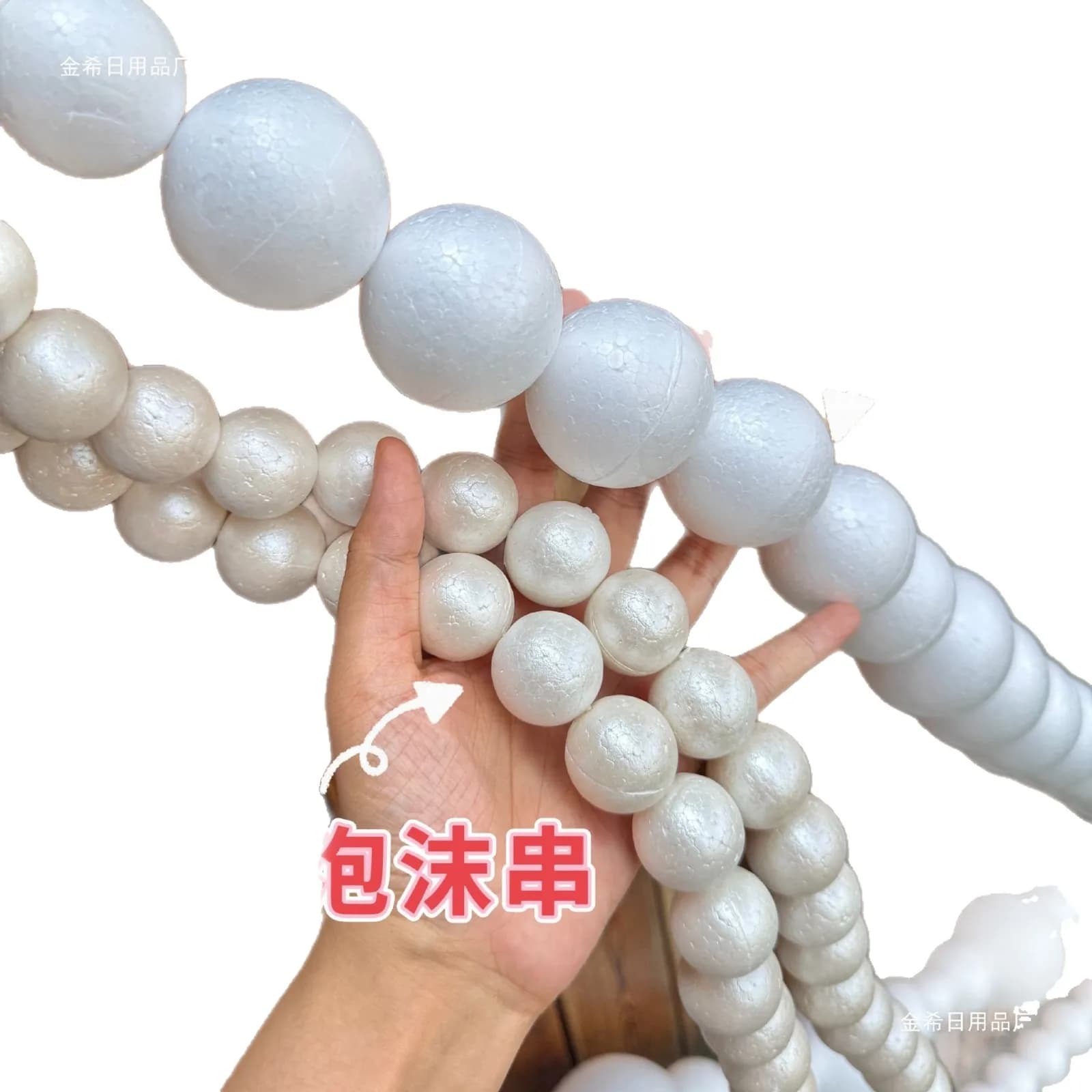 Huge pearl string, hanging wedding ornament decorative clock in store display tips for photo background wall window
