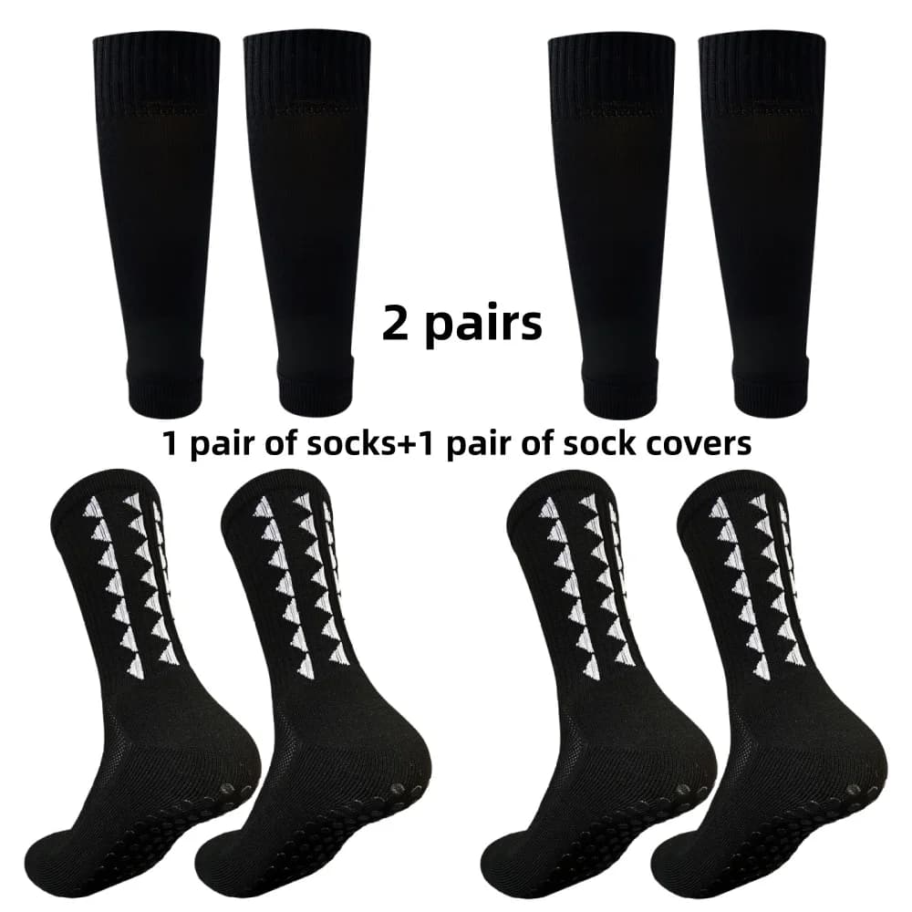 2 paia di calzini da calcio, calzini protettivi per le gambe da uomo, calzini antiscivolo per basket, calcio, corsa, fitness, calzini protettivi per le gambe